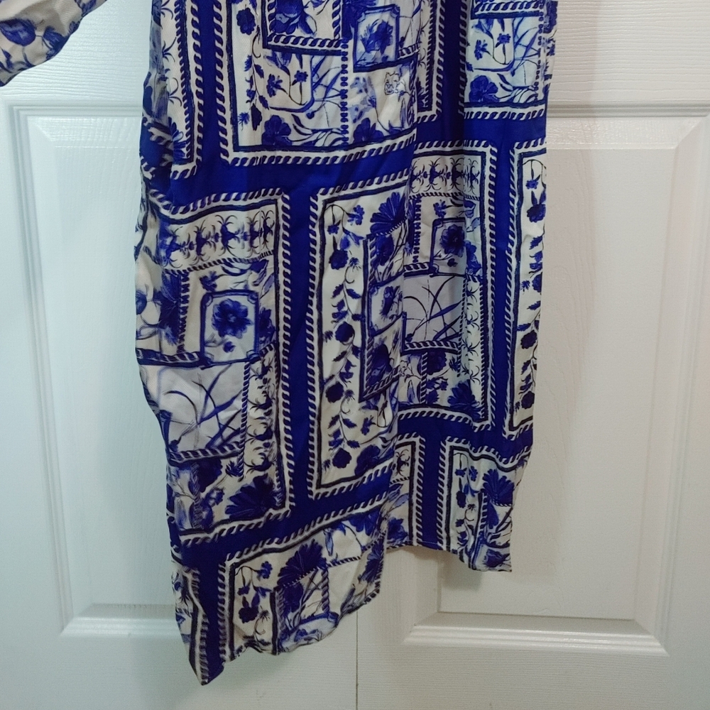 Maeve Blue and White Printed Strapless Jumpsuit - Picture 5 of 12